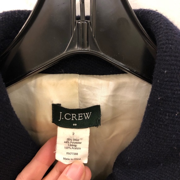 Jcrew coat size 2 navy 56% wool. - Picture 3 of 8